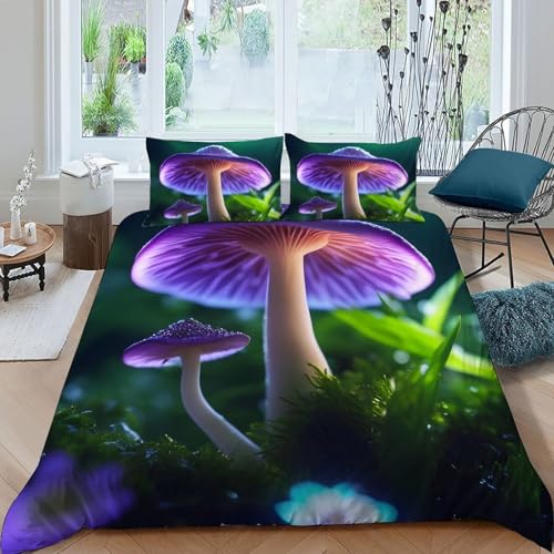 Housses de couette 3D enfants champignons douce et facile d'entretien 200x200cm