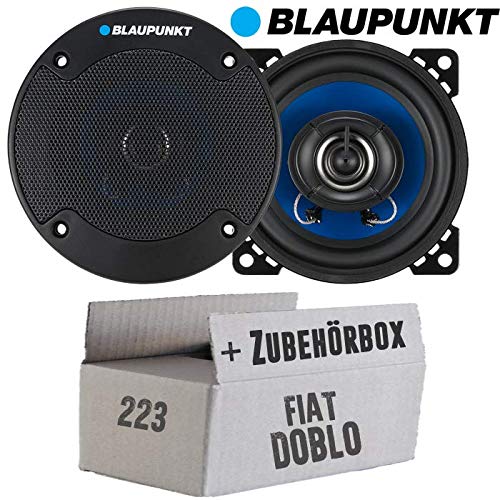 FIAT Doblo - Lautsprecher Boxen Blaupunkt ICx402-10cm 2-Wege Auto 100mm Einbauzubehör - Einbauset