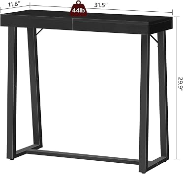 MAHANCRIS Narrow Console Table, Black Entryway Table for Hallway, Small Foyer Tables for Entryway, Behind Couch Sofa Table for Living Room, Hallway, Corridor, Easy Assembly, Black CTHB11801