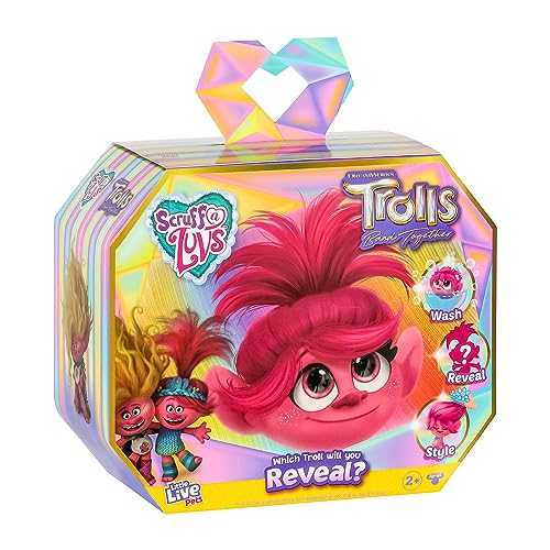 Little Live Pets Scruff-a-Luvs Trolls Band Together Reveal. Wash, Reveal And Style A Cute Plush Trolls Doll