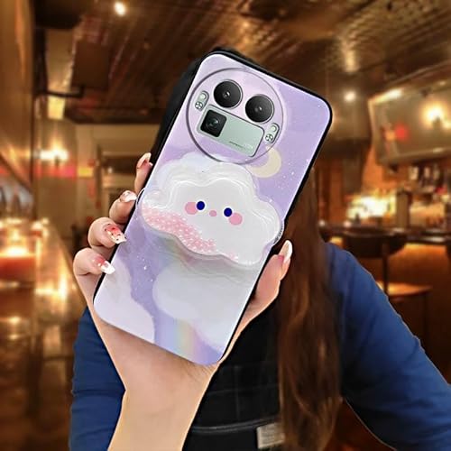 Phone Case Compatible with Realme GT8 Pro China, Design Back Cover Anti-knock Durable Rotatable stand Quicksand TPU Waterproof G