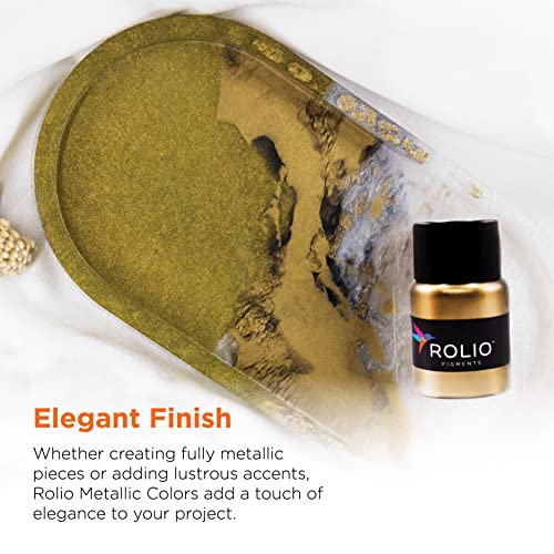Rolio - Metallic Pigment Powder - 7 Jars/ 20ml, Metallic Mica Powder for Epoxy Resin, Paint, Nail Art, Slime, Tumblers, Polymer Clay and Other Crafts