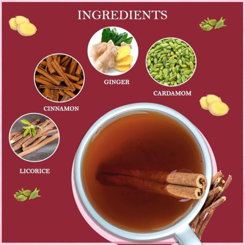 Image of Licorice Root Herbal Tea Loose Leaf (100gm /3.5oz), Makes Upto 50 Servings | Pure Ingredients, Spiced Blend with Cardamom, Ginger & Cinnamon, Rich Aromatic Flavor, Easy to Brew, Anytime Refreshing Tea