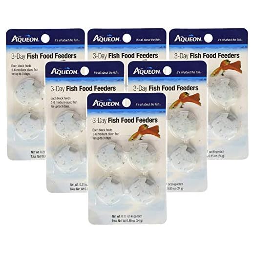 Aqueon 6 Pack of 3-Day Fish Food Feeders, 4 Blocks Per Pack