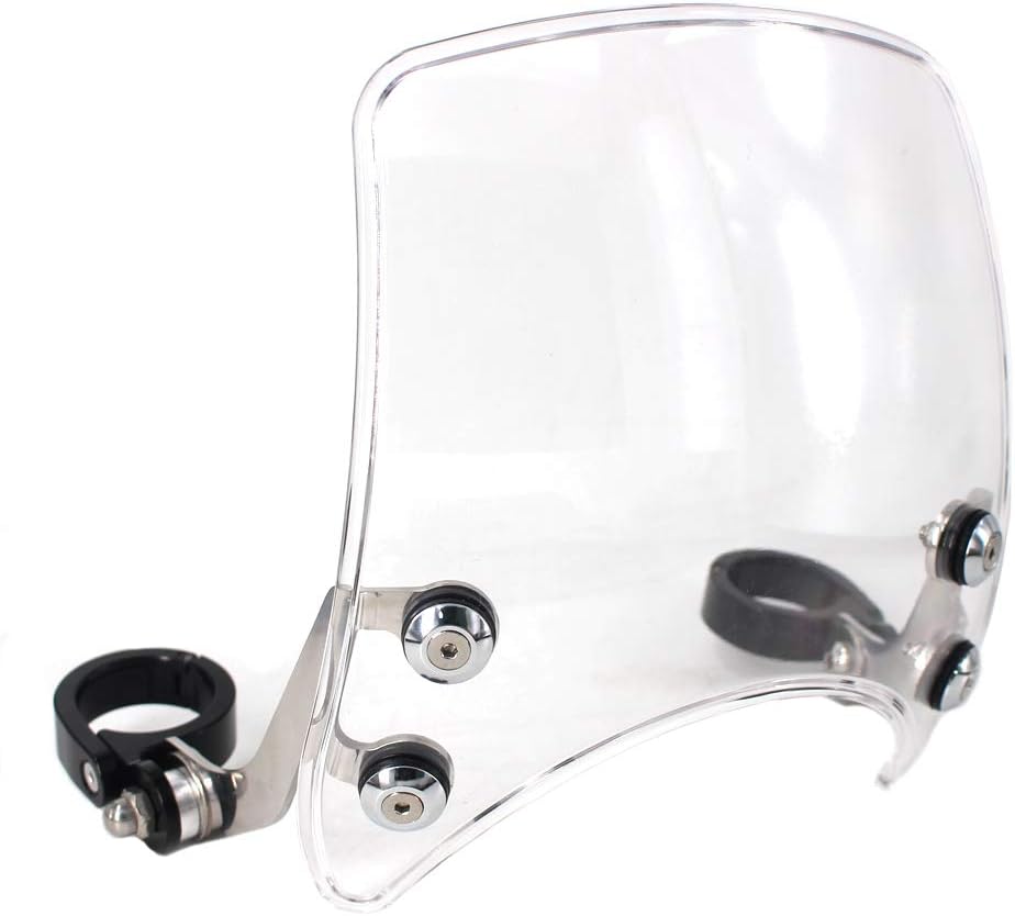 GUAIMI Windscreen 5" Round-Headlight Windshield 39-41mm Fork Mount Compatible with Harley Sportster XL 883 1200 XL48 72 Custom Cruisers