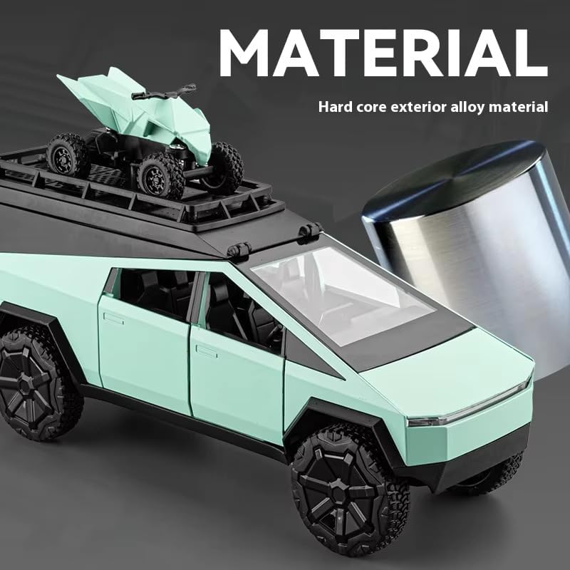 Image of 1:24 Tesla Cybertruck Camping RV Diecast Metal Pull Back Car with 6 Openable Doors with Sound and Light Toy Decoration car Best Gift Toys for Kids 【Colors as Per Stock】