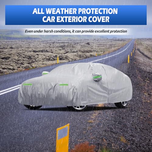 Image of Car Cover Fit for Audi A5 /S5 /RS5 Sedan 2007-2026, Migaven Waterproof Full Exterior Cover Sun Rain Protection with Door Zipper and Cotton Lining, Silver