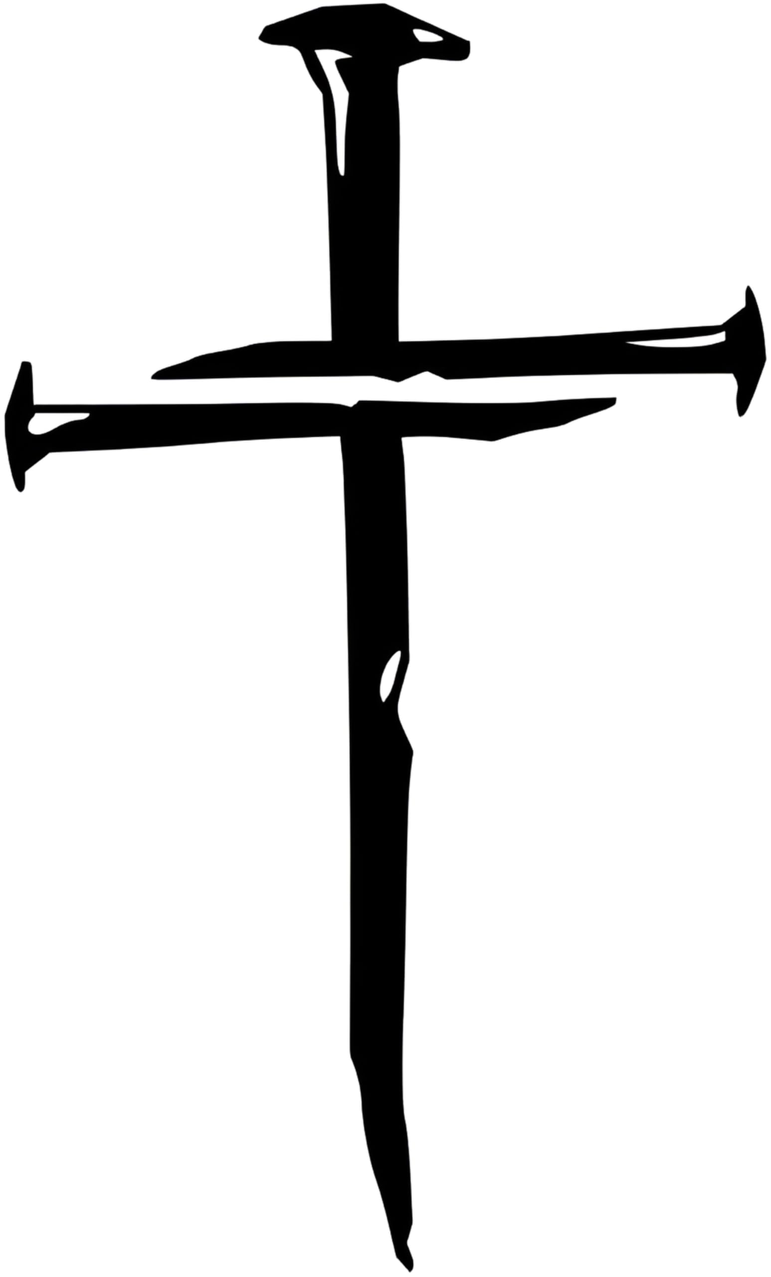 Autocollant en vinyle imperméable motif croix de clous noir pour moto
