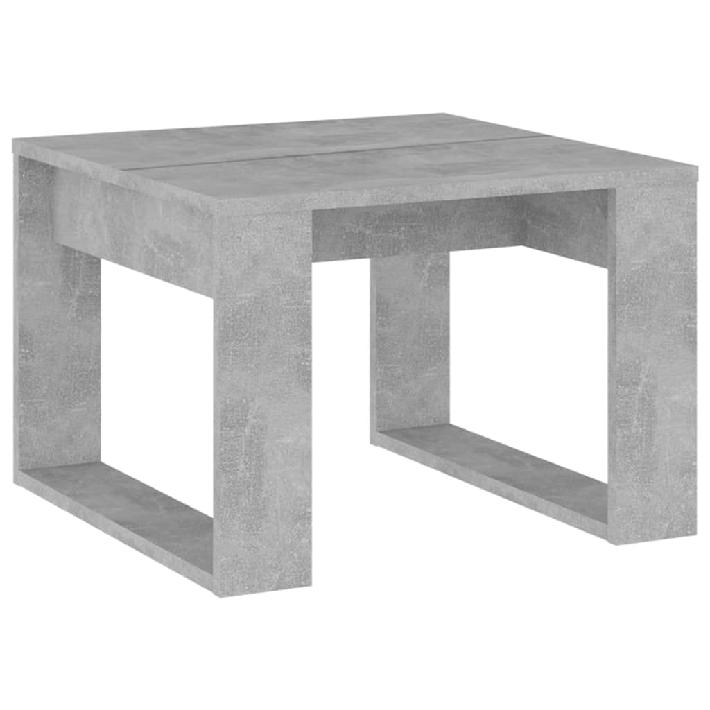 Mesa auxiliar gris hormigón 50 x 50 x 35 cm de material de madera con tablero robusto para bebidas y aperitivos, fácil de limpiar, práctica mesa auxiliar gris hormigón 50 cm para su