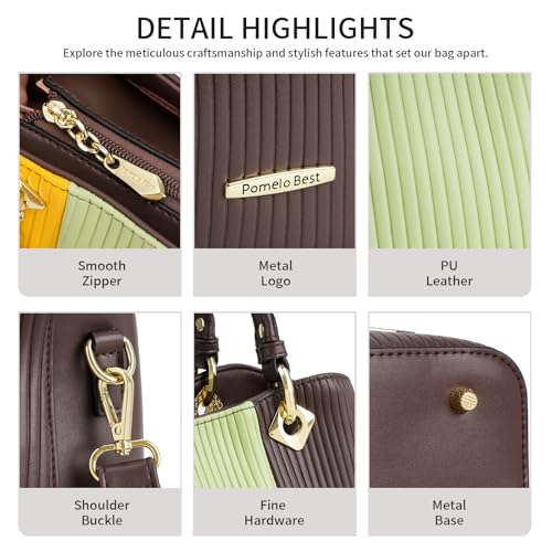 Image of Pomelo Best Purses and Handbags for Women with Multiple Pockets, Leather Top Handle Satchel Fashion Tote Shoulder Bags Ladies