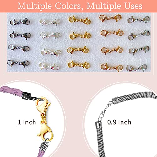 Double Lobster Clasp Extender Necklace Clasp Connector Bracelet Extension,Gold And Silver Lobster Claw Clasp Double Opening Jewelry Clasps For Diy Jewelry Making Women Girls #TOP4