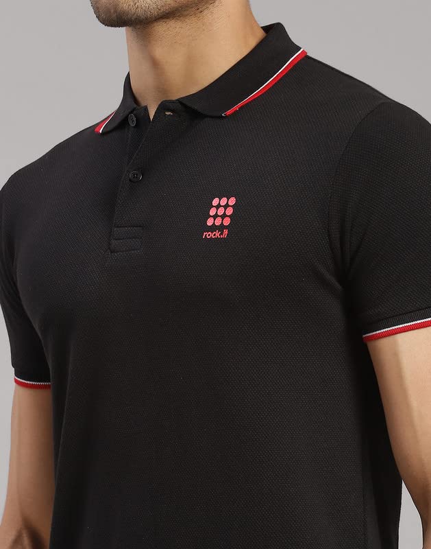 Image of ROCK.IT Men's Solid Slim Fit T-Shirt
