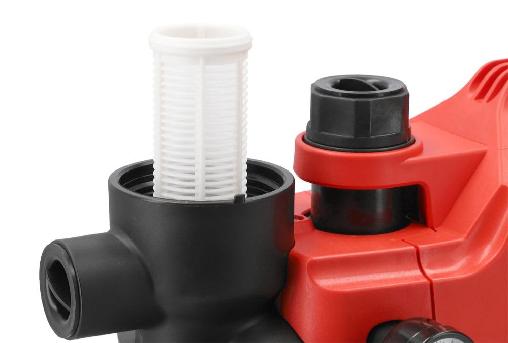 YATO Gartenpumpe Wasserpumpe 5000l/h – Druckpumpe mit Manometer & Vorfilter – 5,3 bar, 53m Förderhöhe – IPX4 – für Garten, Brunnen, Regenwassertank, Camping