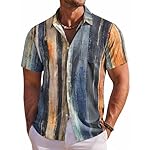 COOFANDY Men's Hawaiian Shirt Short Sleeve Floral Button Down Shirts Tropical Holiday Beach Shirts