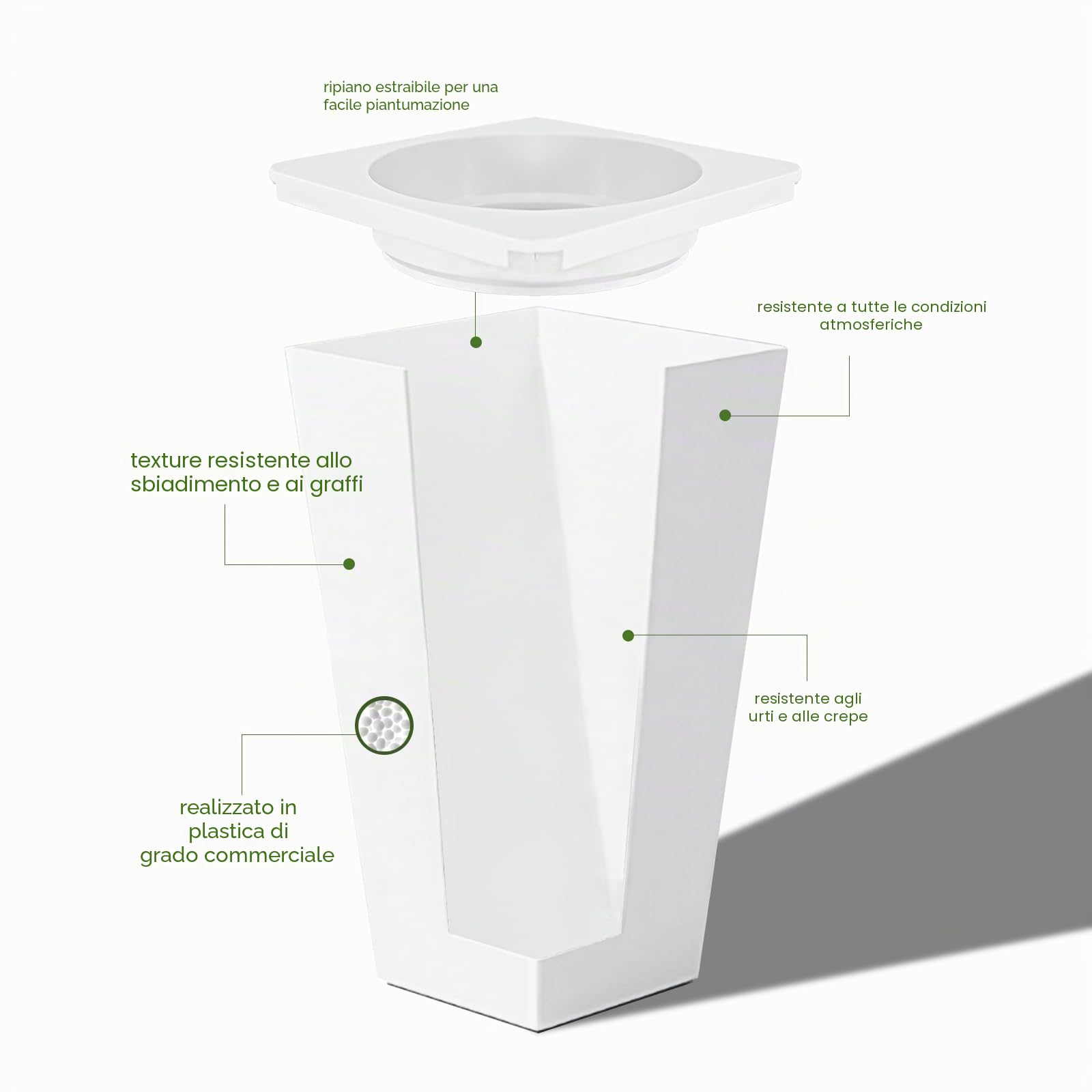 Pianta Artificiale Dracaena da 150cm Piante Finte da Interno Con Fioriera Alta Bianca Piante Artificiali da Esterno Per Soggiorno Camera da Letto Ufficio Casa Corridoio Decorazione (1Pz)