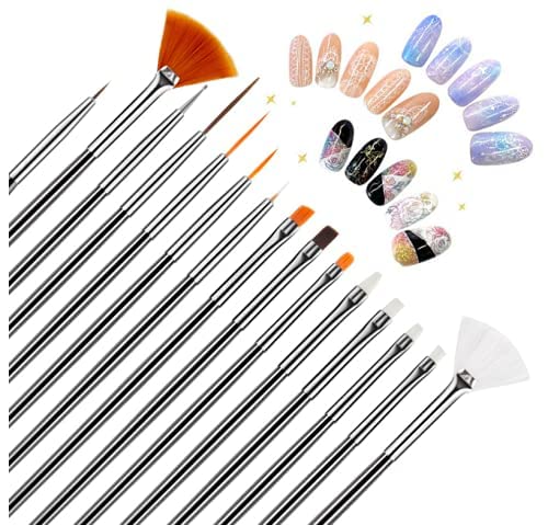 Nail Art Brushes for Acrylic Application, Professional Nail Art Design Dotting Pen Liner Brush