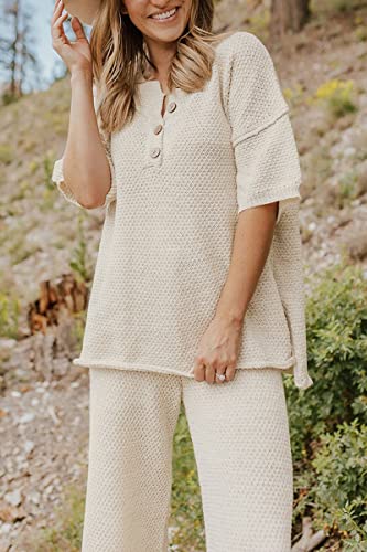 Lillusory Lounge Sets For Women Two 2 Piece Matching Sets Loungewear Set 2023 Spring Fashion Sweatsuits Sweat Suits Outfits Cozy Knit Sweater Clothes Outfit #TOP1