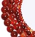 LK-CRAFTS Natural Smooth Polish Carnelian Agate Gemstone Round Loose Beads For Jewelry Making Findings /Accessories 1 Strand 15.5 inches - 8mm