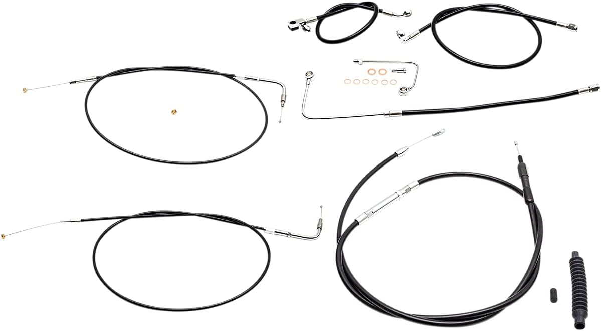 LA Choppers Stainless Steel/Vinyl Cable/Brake Line Kit for 15"-17" Ape Hangers LA-8151KT-16B