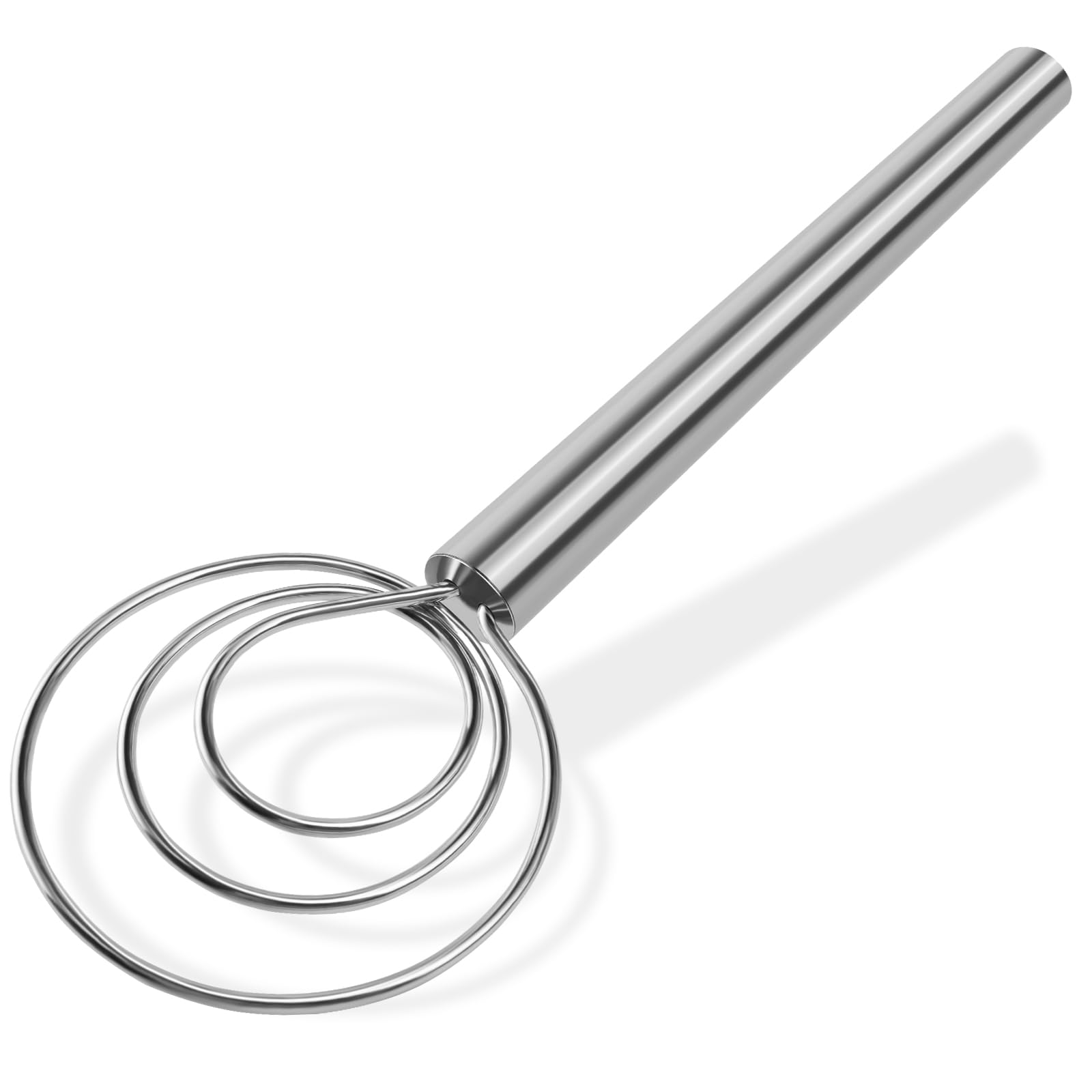 MAXJOYDanish Dough Whisk - Bread Whisk with Stainless Steel Dough Hook - Traditional Dutch Whisk - Dough Mixer Hand Tool and Sourdough Bread Making Tools and Supplies
