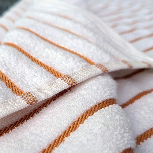 Black & White Brands Brazilian Beach/Pool/Bath Towel - Ultimate Absorbent Luxury Xl 36X70 100% Cotton Wave (2 Towels, Tan/Beige Poly Stripe) #TOP5