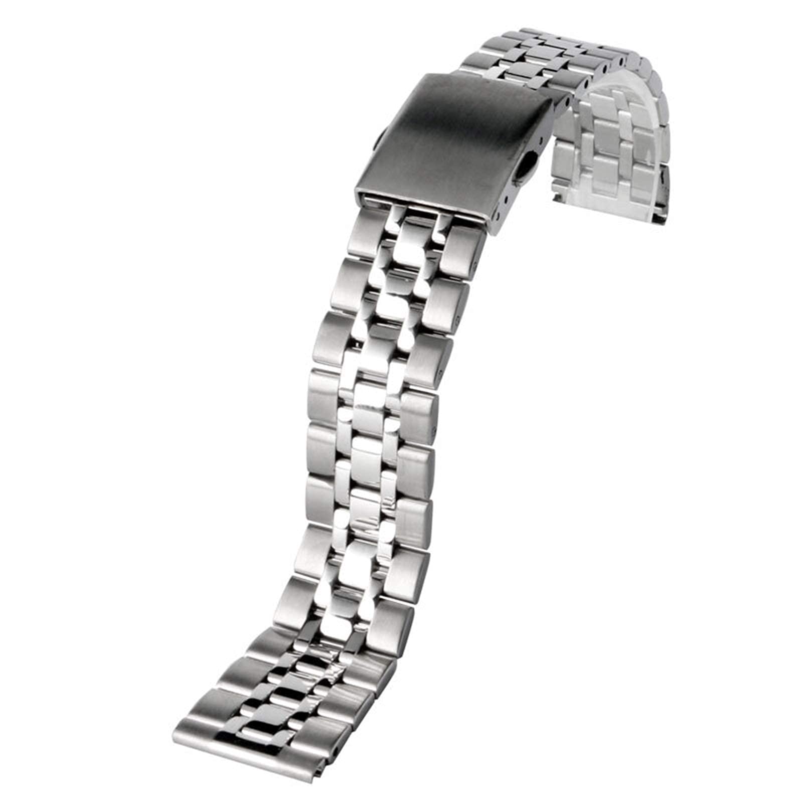 Pasek do zegarka, 16 mm 18 mm 20 mm pasek ze stali nierdzewnej srebrna, złota bransoletka zamienna pasek na nadgarstek Bransoletka (kolor paska: złoty, szerokość paska: 20 mm) (18 mm złoty)