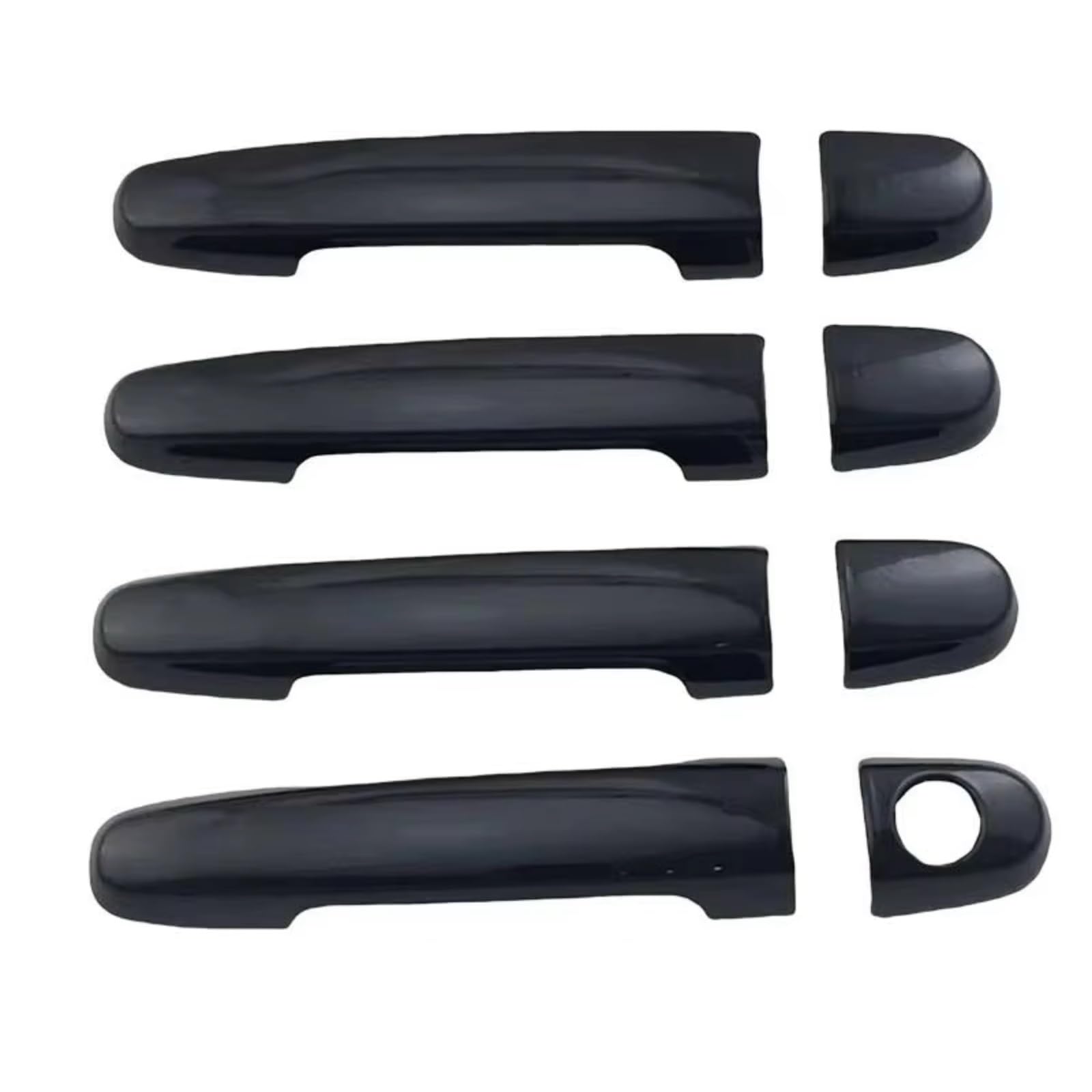 DSPOLIMV Outer Door Handle Cap Compatible with Toyota for Yaris 2014 2015 2016 2017 Car Stickers Cars Chrome Silver Shiny Black Door Handle Cover Trim Paste Style(Black)