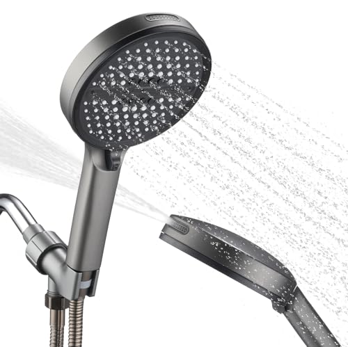 High Pressure 6-mode Handheld Shower Head- Anti-clog Nozzles,Built-in Power Wash