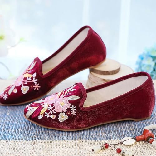 Ballerines plates bout pointu coton doux noir pour marcher sans douleur style vintage - 6