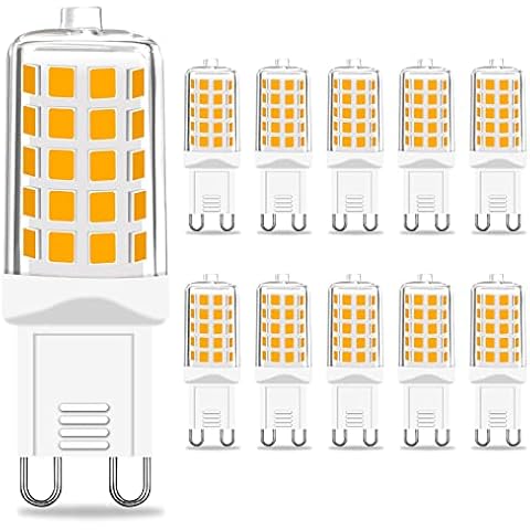 AIMEOKO G9 LED Light Bulb Dimmable 4W (40W T4 Halogen Equivalent) Warm White 2700K 450 Lumens, G9 Standard Ceramic Bi-Pin Base LED Bulbs for Bedroom Living Room Chandelier Light Bulbs-10 Pack Cover