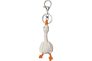 Delicate White Goose Crochet Keychain, Perfect for Adorning Keys, Backpacks, and Gifts