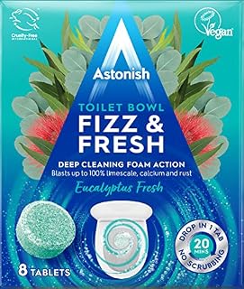 Astonish Fizz & Fresh Toilet Bowl Tablets, Eucalyptus Fresh, 8 Tablet Pack, Deep Cleaning Foam Action Tabs