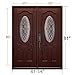 Fiberglass Exterior Door Front Entry Door Mahogany Finished Montrouge Style Right Hand in-Swing Double Door (Right-Hand, Double Doors 30