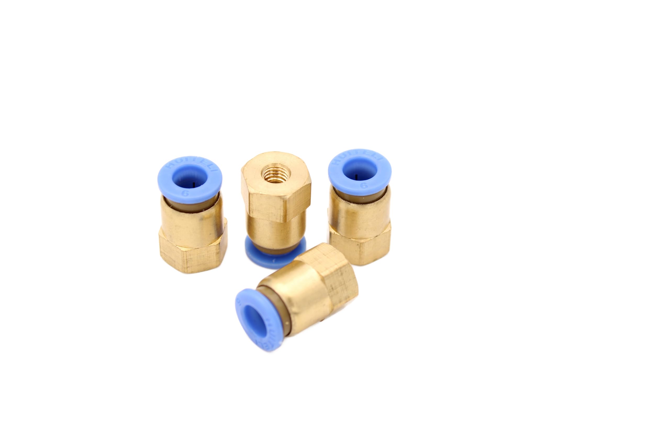 Pneumatic Push-In Fitting with Internal Thread M5 to 6 mm 4 Pieces Push In Connection PCL Air Fittings Industrial Quality (M5-6 mm)