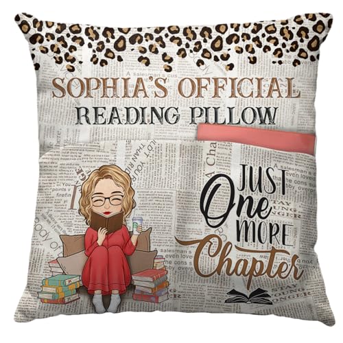 DOPTIKA Personalized Pocket Pillow for Book Lovers for Bookworms & Librarians
