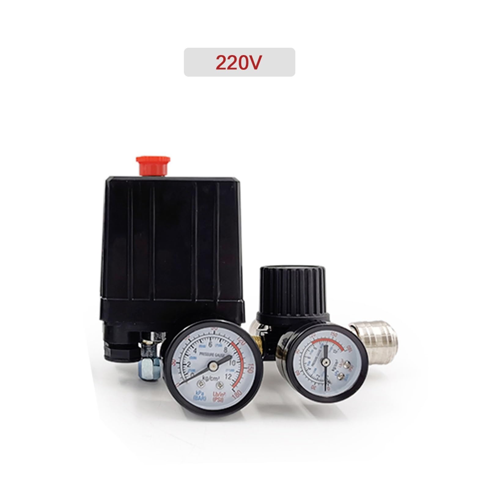 240 V / 380 V Dauerhafter Regler Duty Air Compressor Pump Druckschalter Regelventil 7,25-125 PSI mit Manometer (Color : 220V)