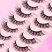 Veleasha Natural Eyelashes Wispy Lashes Lightweight False Eyelashes Crisscross Cat Eye Lashes 6-15MM 3D Faux Mink Lashes 7 Pairs Pack (Aspen Whisper)