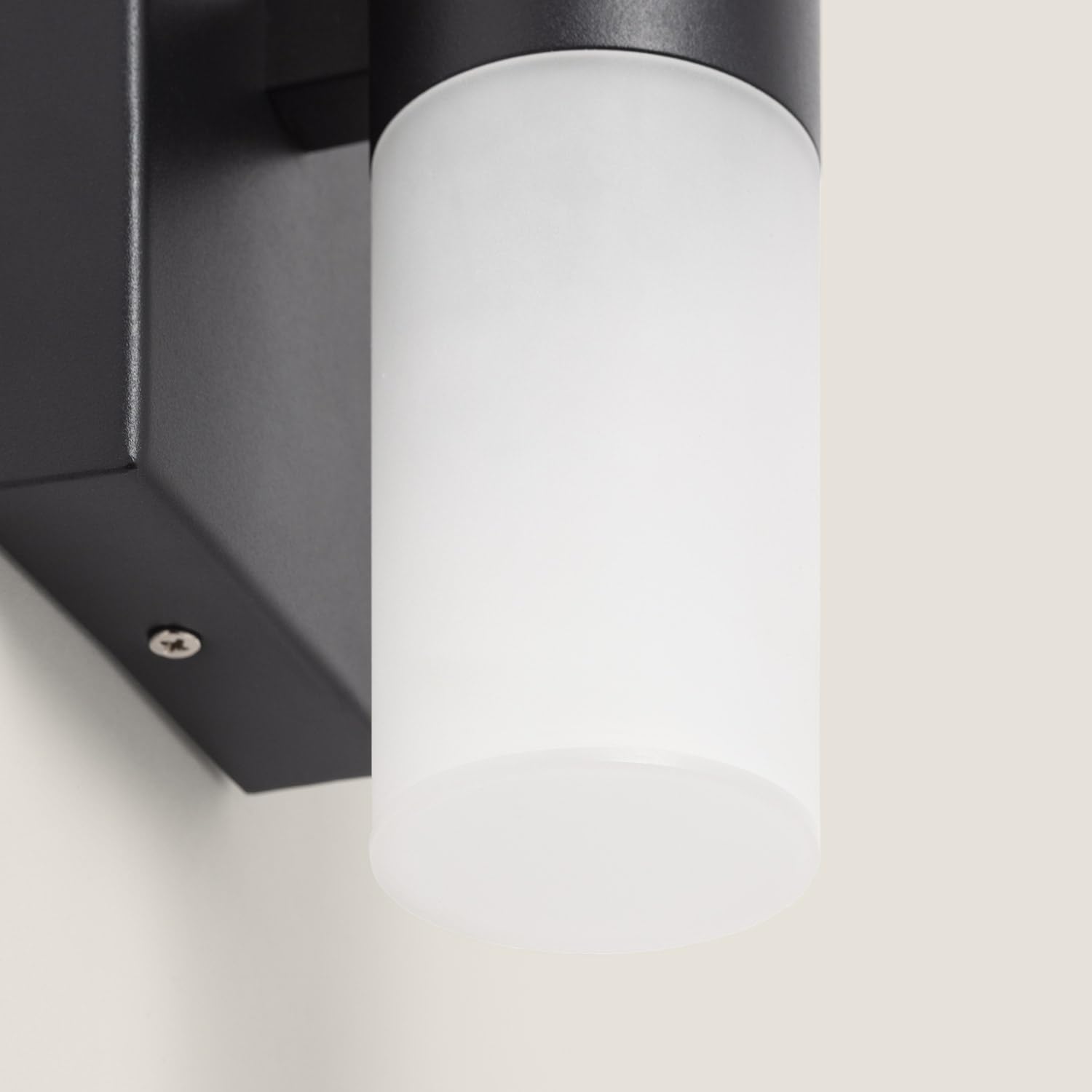 LEDKIA LIGHTING Aplique de Pared Baño Aluminio y PC Arvery Negro Decoración Salón, Habitación, Dormitorio