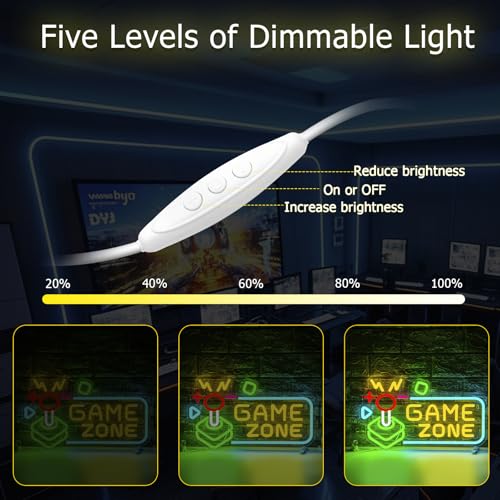 Image of Game Zone Neon Sign Dimmable LED Light for Teens Gamer Room Decor | Gaming LED Neon Light for Game Room Wall Decor, Man Cave, Bedroom, Party Decor, Gifts for Gamers, Boys & Men, USB Powered
