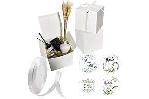Premium White Gift Boxes for Every Occasion: 10 Pack 7x7x7" Boxes with Lids and Ribbon