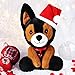 Animaux en Peluche Habillés Noël Chow en Peluche Poupée Animal en Peluche Animal en Peluche Vacances Animal en Peluche Chien Noël avec Chapeau de Père Noël, 8 Pouces (Style de Chien)