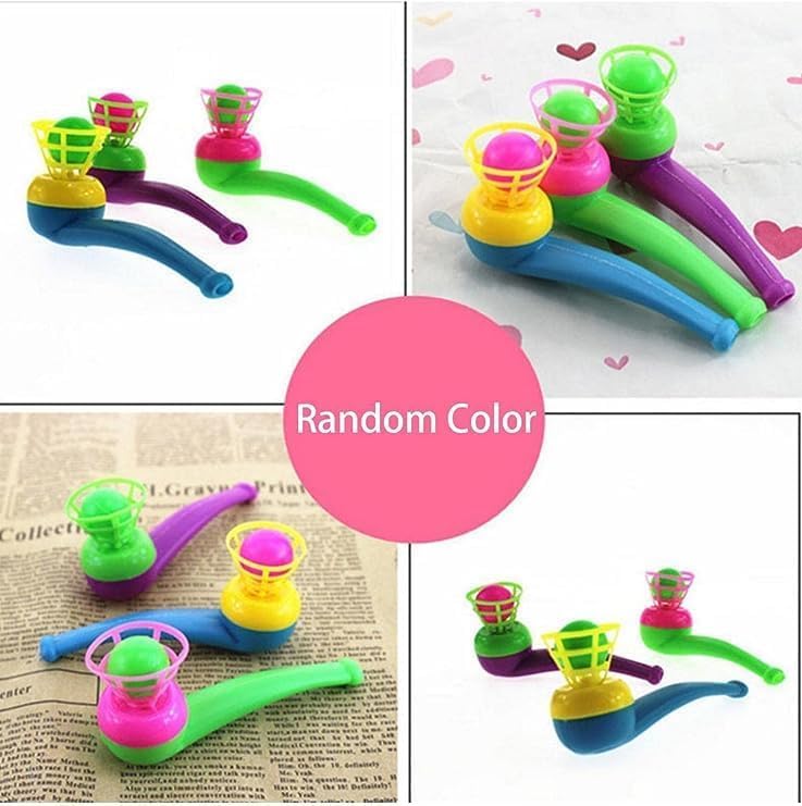 Hehglng 3 Pcs Mixed Color Floating Blow Pipe Balls, Floating Blow Pipe and Ball Balance Blowing - Image 3