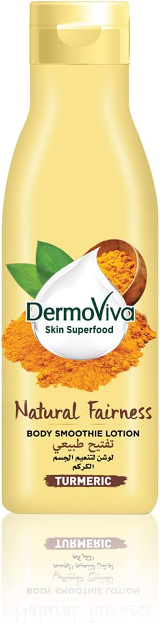 DermoViva Natural Fairness Body Smoothie Lotion 400ml | Enriched With Turmeric Superfood | For Non-Greasy, Bright & Healthy Skin | Dermatologically Tested
