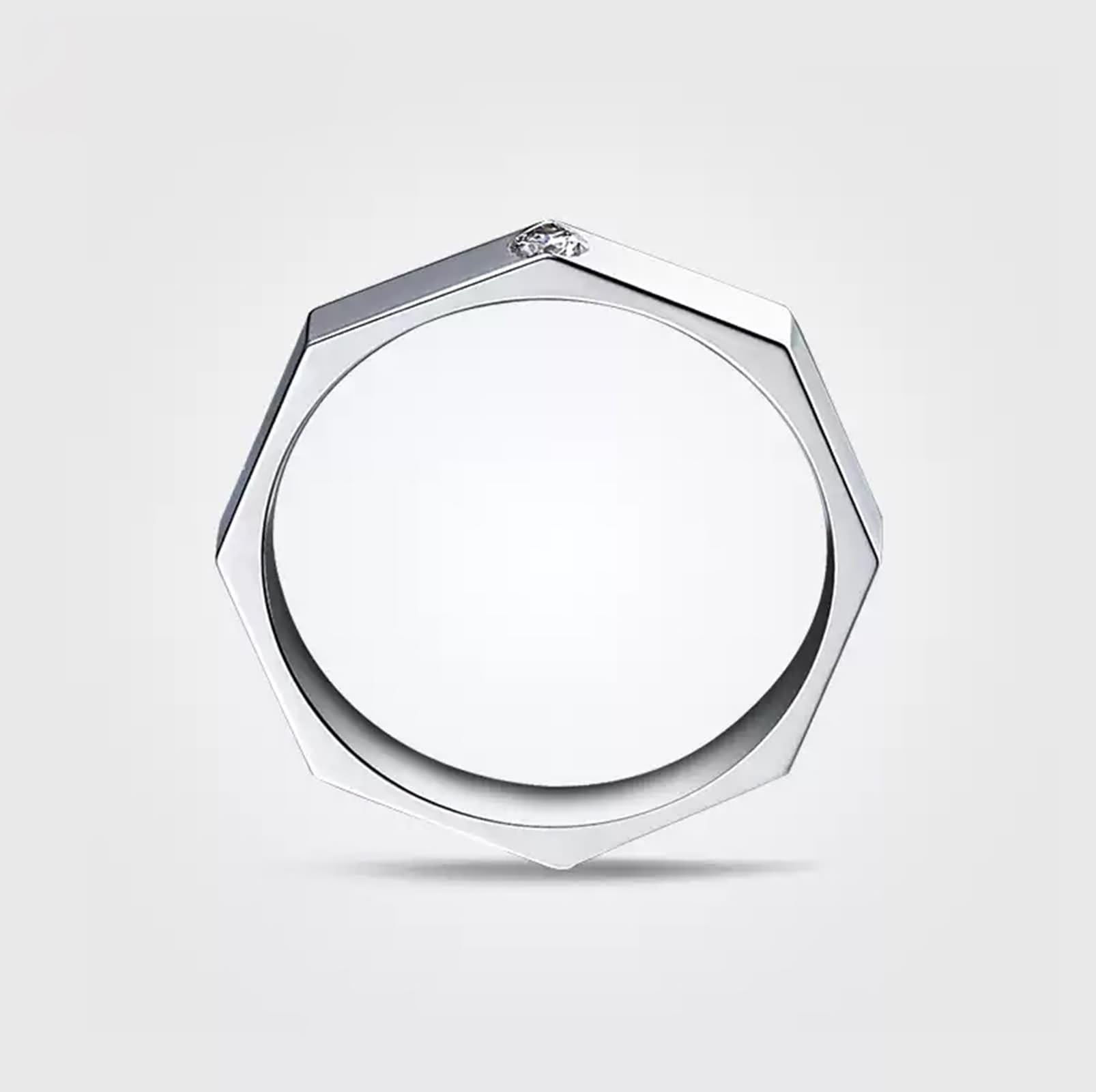 Anillo de compromiso para novio, anillo meñique para hombre, plata con diamante de 0,05 quilates Pt950 y oro blanco de 9 quilates, 14 quilates y 18 quilates