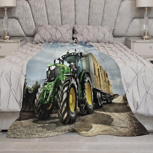Plaid tracteur flanelle de qualité supérieure jeté de lit doux - 7