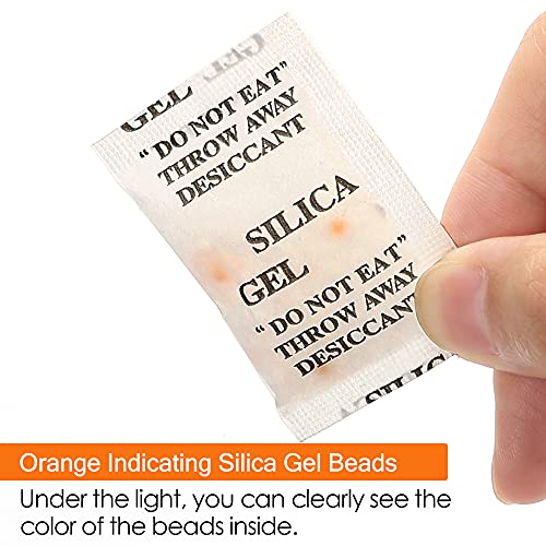 Lotfancy Silica Gel Packs, 2 Gram 160 Packets Food Grade Desiccant Packs, Orange To Green Indicating, Non-Toxic Moisture Absorber Desiccant Bags #TOP5