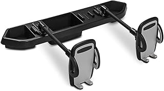 Titan Dash Mount Phone Holder for Jeep Wrangler and Gladiator with Two Clamp Cell Phone Holders. Three Tray Buckle Slots for Camera, GPS and Mobile Devices. Fits Jeep JL 2018 - Current and Gladiator