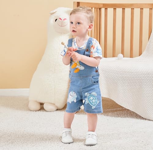 Image of Cute Baby Boy Clothes Suit Toddler Boys' Striped Long Sleeve T-Shirt+Denim Overalls Jumpsuit Pants Outfits Sets