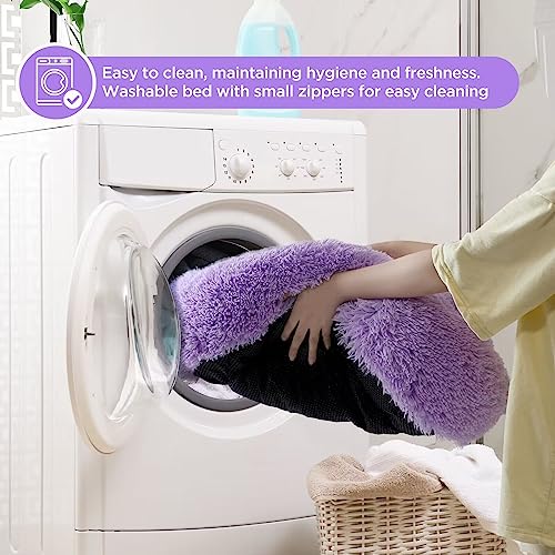 Purplescrt Dog Beds For Small Dogs, Purple Dog Sofa And Pet Beds For Cats, Round Dog Bed With Faux Fur And Warming Comfort Fit For Terriers, Miniature Poodles (23-Inch, Max 20 Lbs.) #TOP5