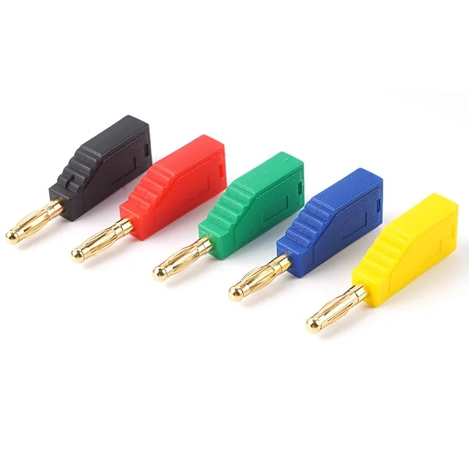 40 szt./2 mm męski wąż zwijany, wtyczka bananowa, pozłacany, możliwość układania w stos, wtyczka zaciskowa elektryczna 5 kolorów (20 czerwonych 20 żółty)